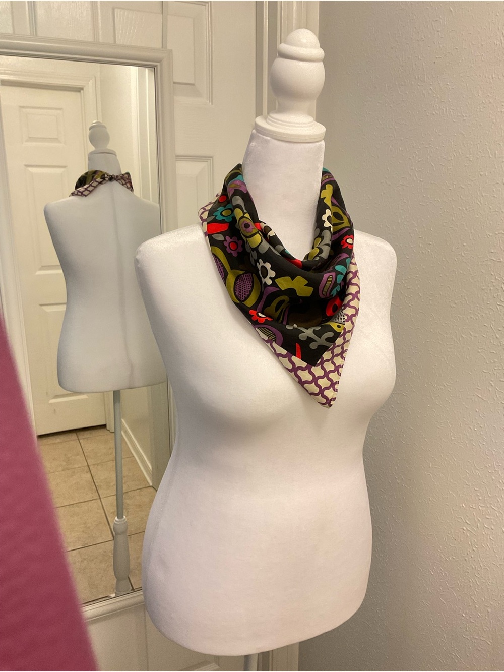 Stylish Multicolor Floral Bandana Scarf - by Fossil, Women Accessories
